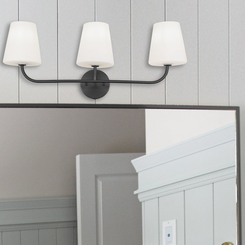 Éclairage pour meuble-lavabo à 3 lumières Arvell, Noir mat