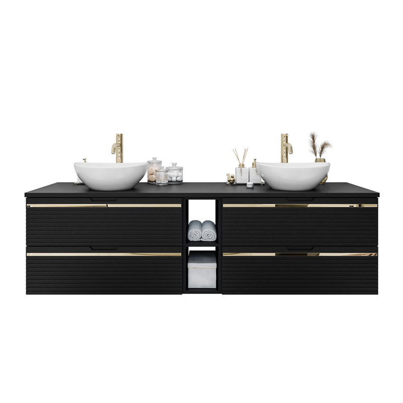 140mm Double Bathroom Vanity with Ceramic Basin