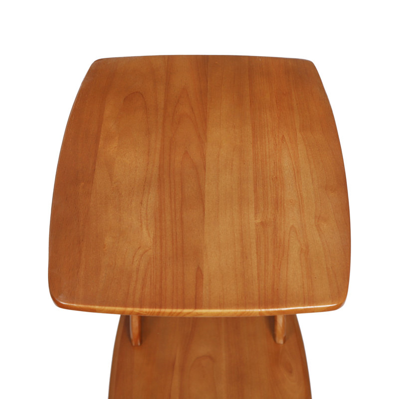 C-Shaped Side Table With Wheels 18.11(W)*13.78(D)*24.8(H)INCH, Walnut