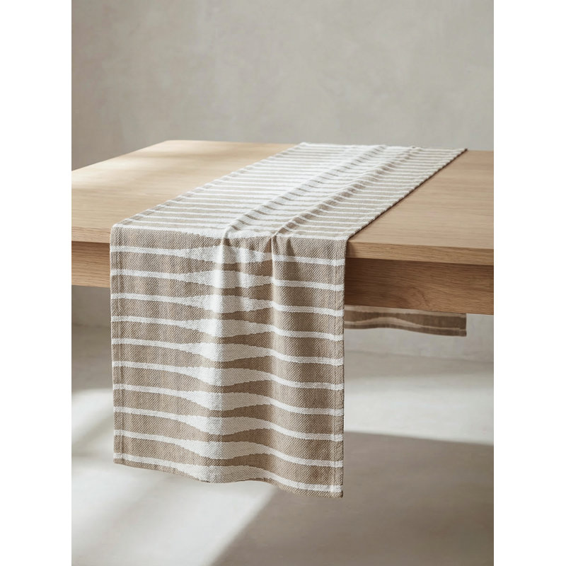Chemin de table Rustic Beige Serene Wave