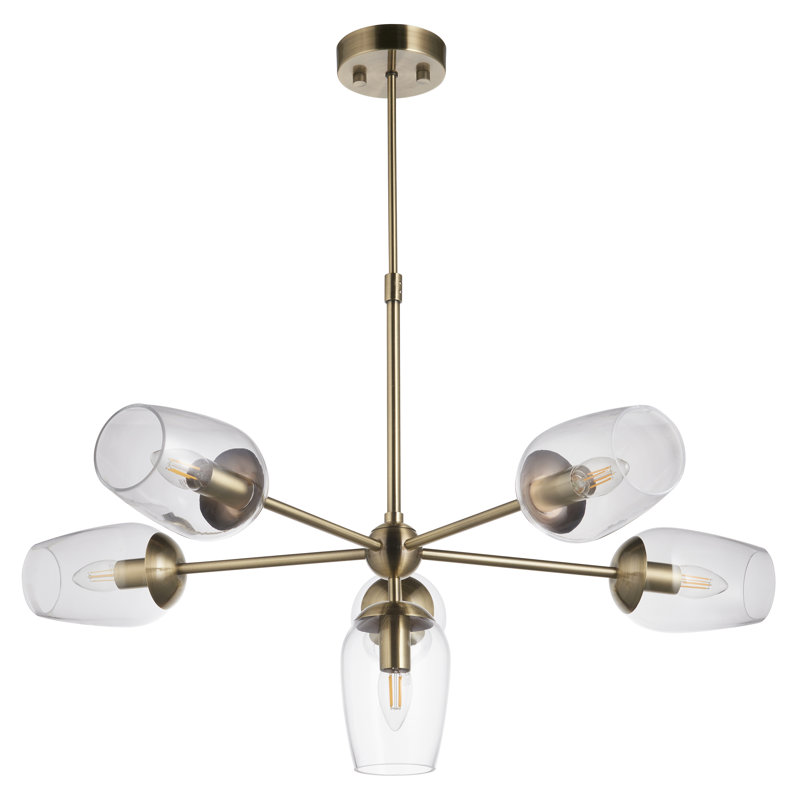 Krini 6 - Light Sputnik Chandelier, Antique Brass