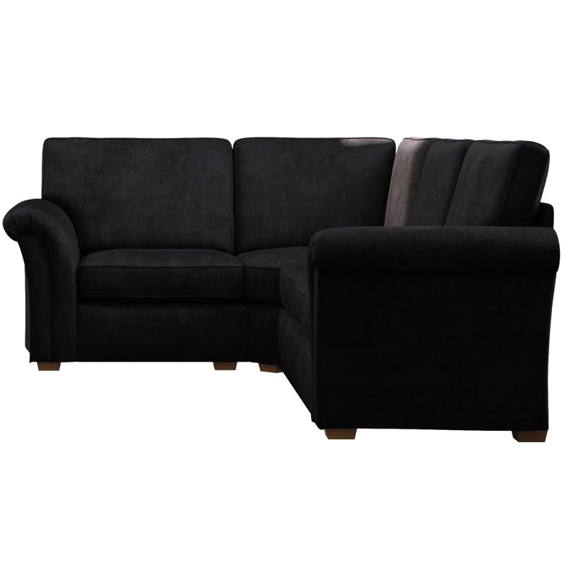 Castleacre Corner with two seats, Fixed Back, Ebony Polyester, Right Hand Facing