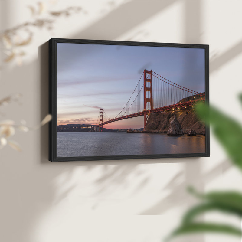 Golden Gate Span -Framed Print - Restickable, H 8 po x l 10 po, Noir, noir, noir, noir