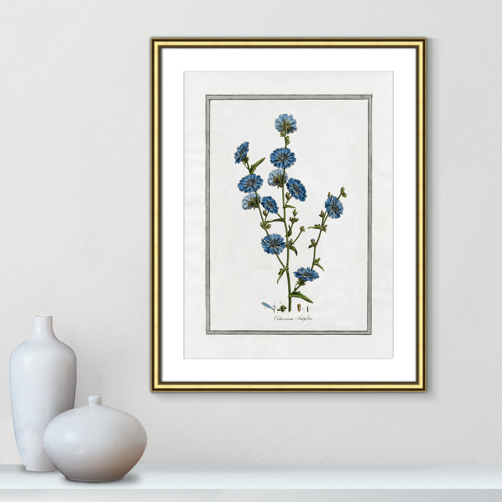 Colombe "Soft Botanical I" Print, Gold Framed, 18.25" W x 24.25" H
