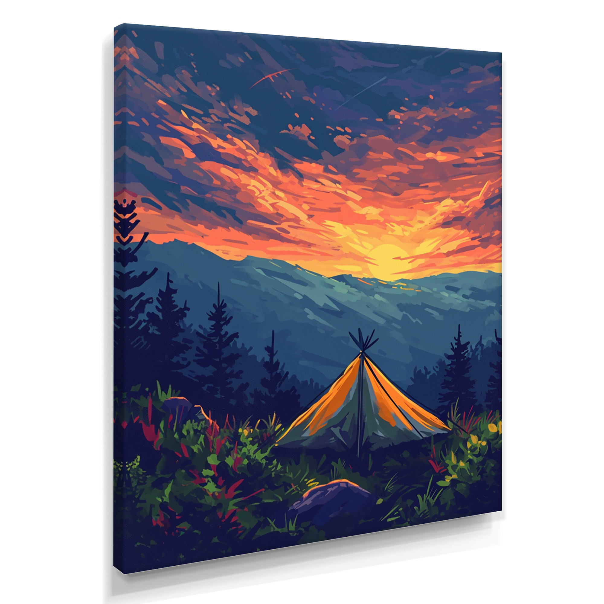 Millwood Pines Quietude Tent Under Pink Mountain Sunset - Camping ...