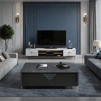 Italian minimalist black-style coffee table