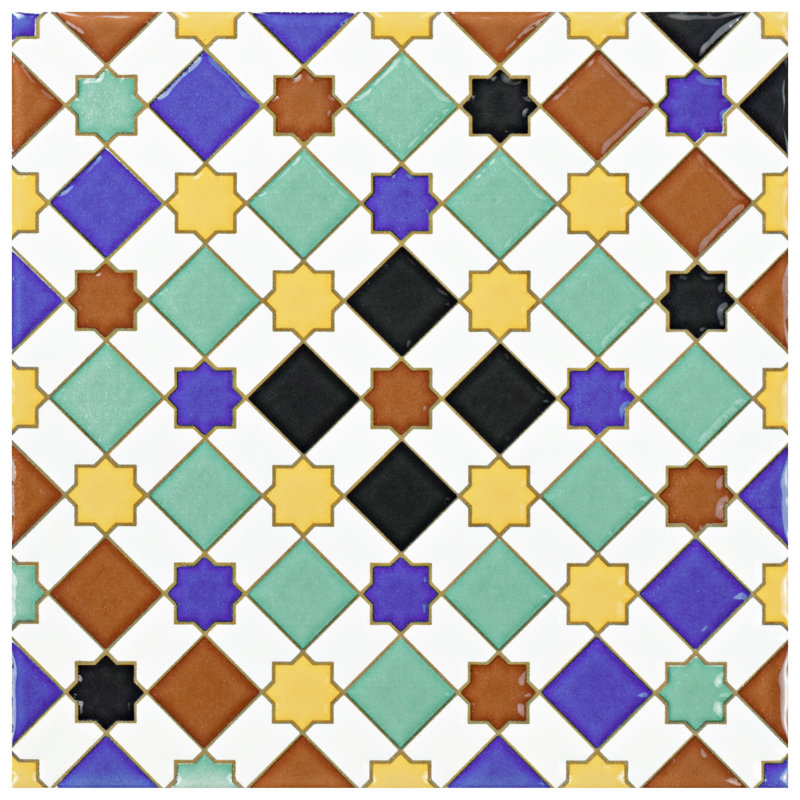 Carreau de céramique à motif 8 "x 8" Sevillano Giralda