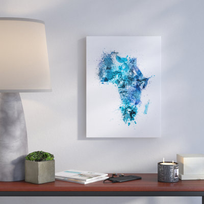 « paint splashs map of africa », impression sur toile tendue
