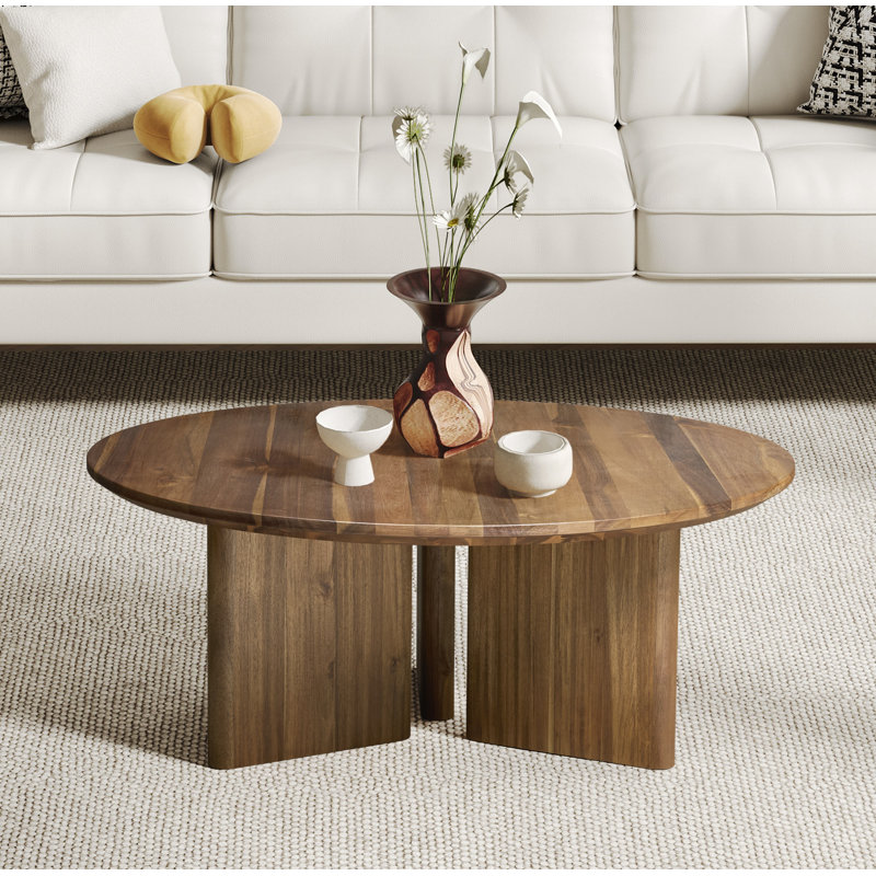 Hai 39" Round Acacia Wood Coffee Table