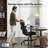 Ergonomic Computer Desk Chair With Adjustable Flip-up Arms, Lumbar Support Swivel Task Chair With Rocking Function-1137496207