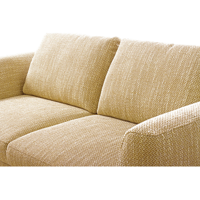 Boucle Sofa, Yellow/White, 2