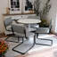 Dining Table Set For 4 - Tuilp Table With 4 Upholstered Dining Chairs (tubular Frame Grey)
