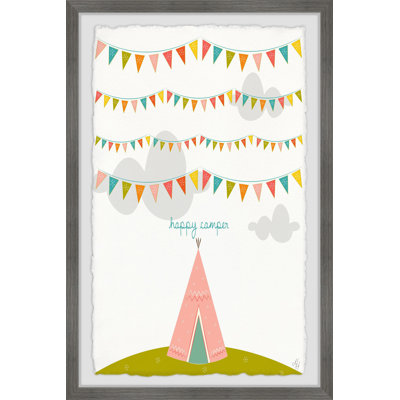 Branden Pink Tee Pee 1 Piece Single Picture Frame Wall Art