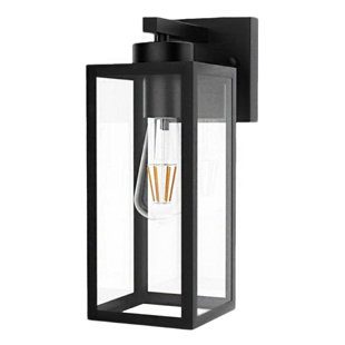 Luminaire extérieur, abat-jour en verre noir mat de 14 po avec abat-jour en verre, lanterne murale extérieure imperméable avec douilles E26, lumières extérieures pour la porte de garage de la maison, entrée de patio