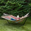 Striped Macrame Quilted Two Person Double Hammock With Pillow - 9' X 55" - Multicolor