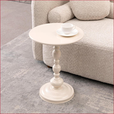 Table basse en fer noir Vintage Frost - Table de bout peu encombrante pour le salon / la chambre à coucher, facile à assembler