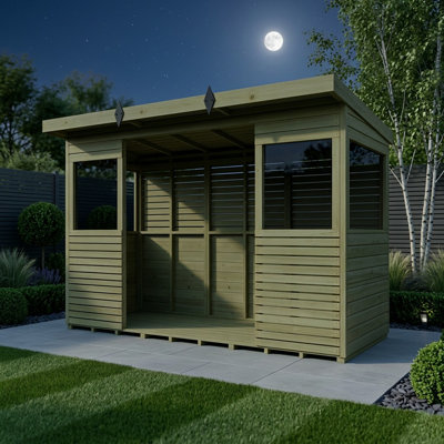 Total Sheds 12ft x 4ft Apex BBQ Shed - Stable Door Ventilated - Pressure Treated Timber - UK Manufactured