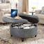 Repose-pieds rond avec rangement et plateau relevable-762730975
