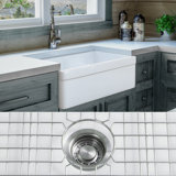 Luxury 30" L x 20" W Farmhouse Kitchen Sink with Basket strainer