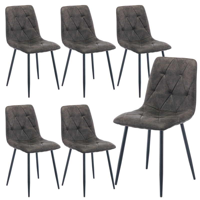 Abishanth Upholstered Dining Chair, Grey, 6