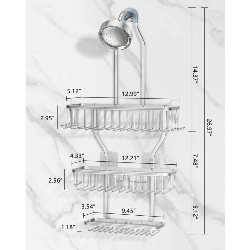 Organisateur de douche suspendu Never Never, Argent argent