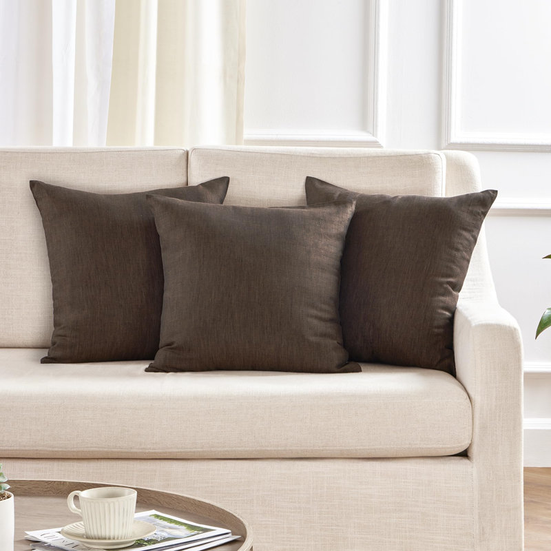 Montauk - 100% Pure Linen Pillow Cover, Chambray Brown