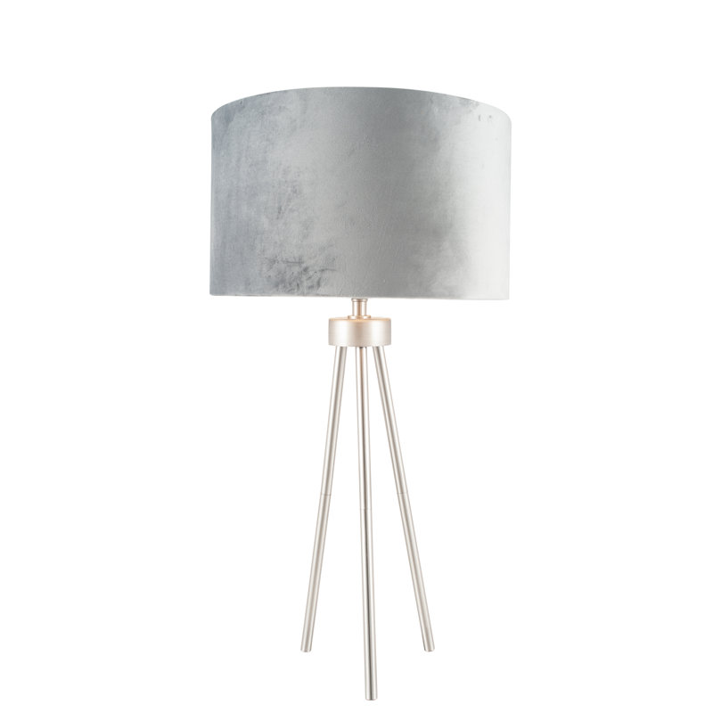 Laci Metal Tripod Lamp, Silver, Grey