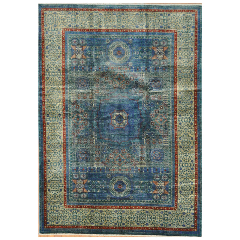 One-of-a-Kind 5'9" X 8'2" Wool Area Rug Blue/Yellow/Red