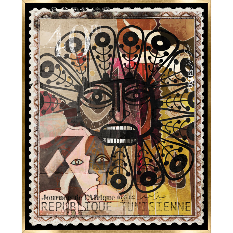 Suid Africa III, Gilded Gold Floater Framed Canvas, No Mat, 26.5" H x 21.5" W