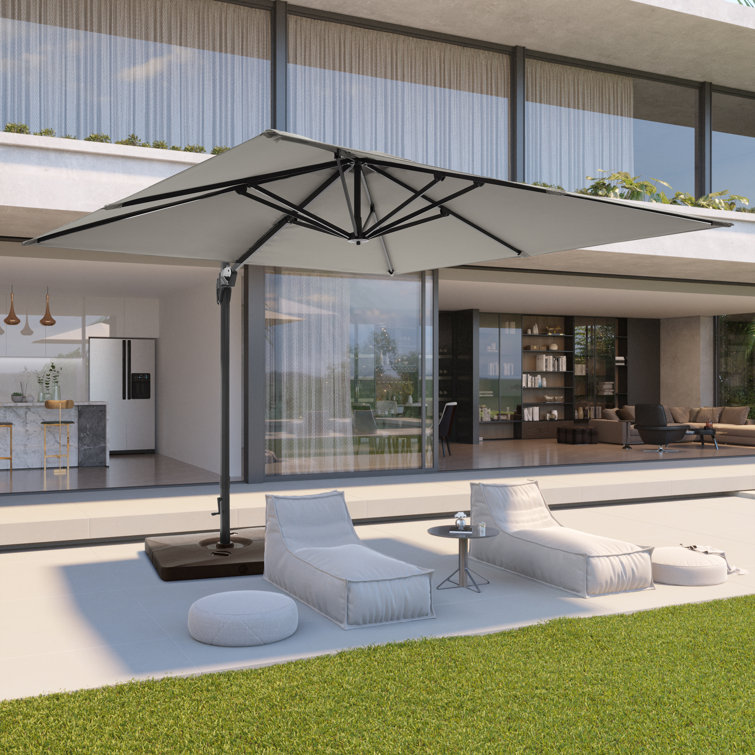 Rizvana 120'' × 120'' Square Cantilever Umbrella with Weight Base