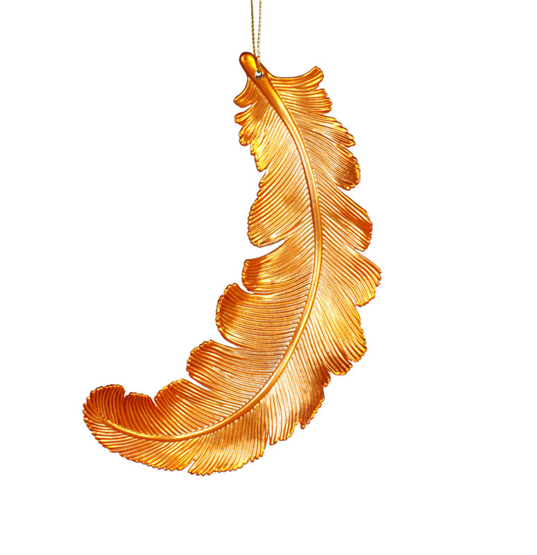 Ornement de Noël incassable de plume, Orange brûlée