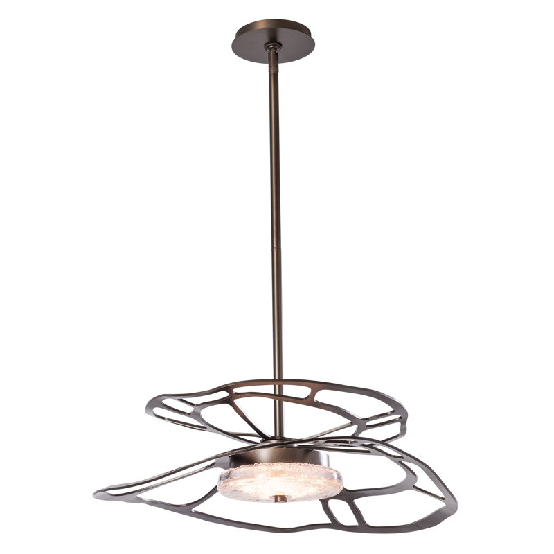 Muse LED Pendant, Dark Smoke, 5.2" H x 23.1" W x 23.1" D