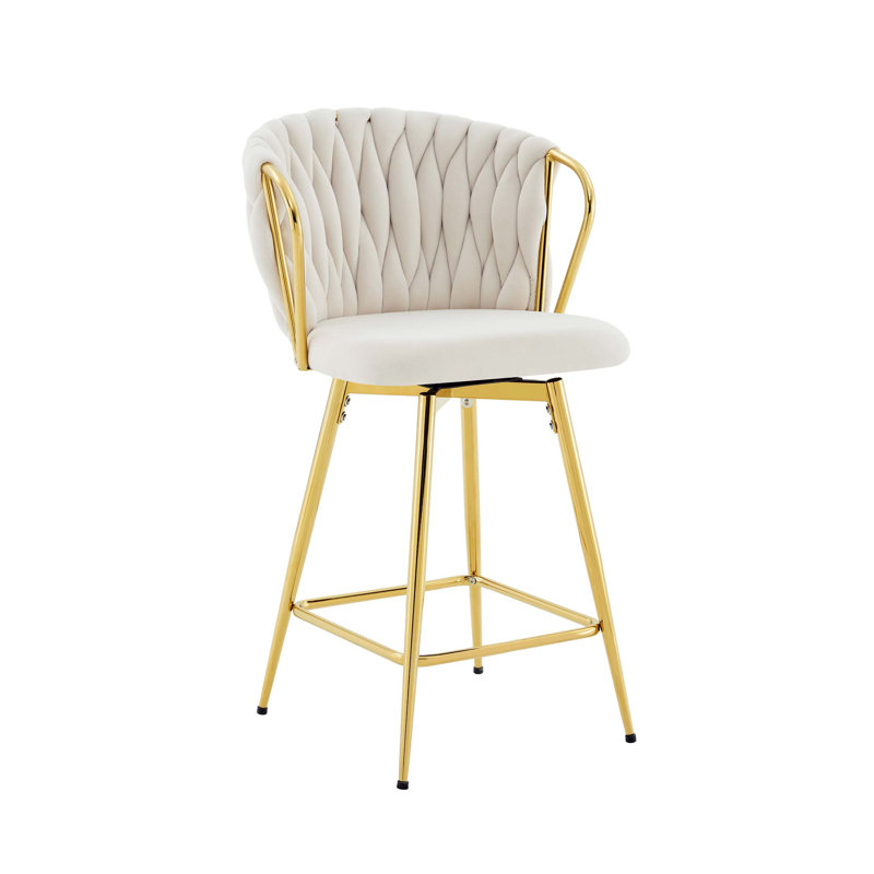 Ensemble de tabourets de bar Modern, Beige; or