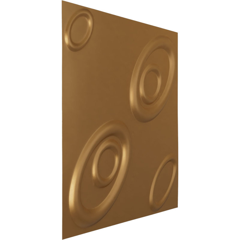 Panneau mural 3D décoratif Malone EnduraWall, L 19 5/8 po x H 19 5/8 po, Doré brillant