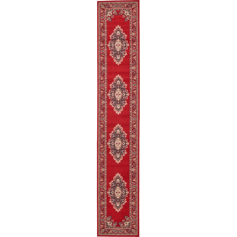 Tapis oriental noir Balthrop, Red, Runner 3' x 16'5"