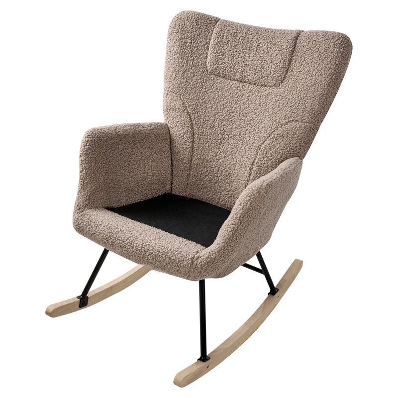 Fortuna Rocking Chair, Taupe Polyester