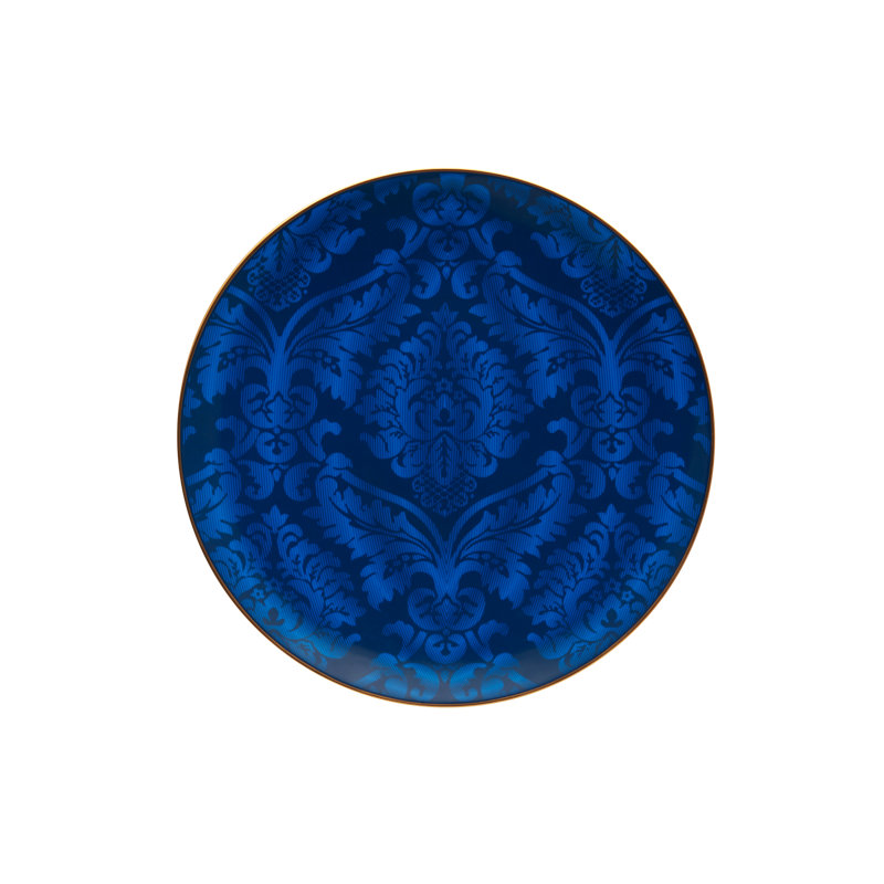 Damassé Ritz Paris Porcelain Bread And Butter Plate, Blue