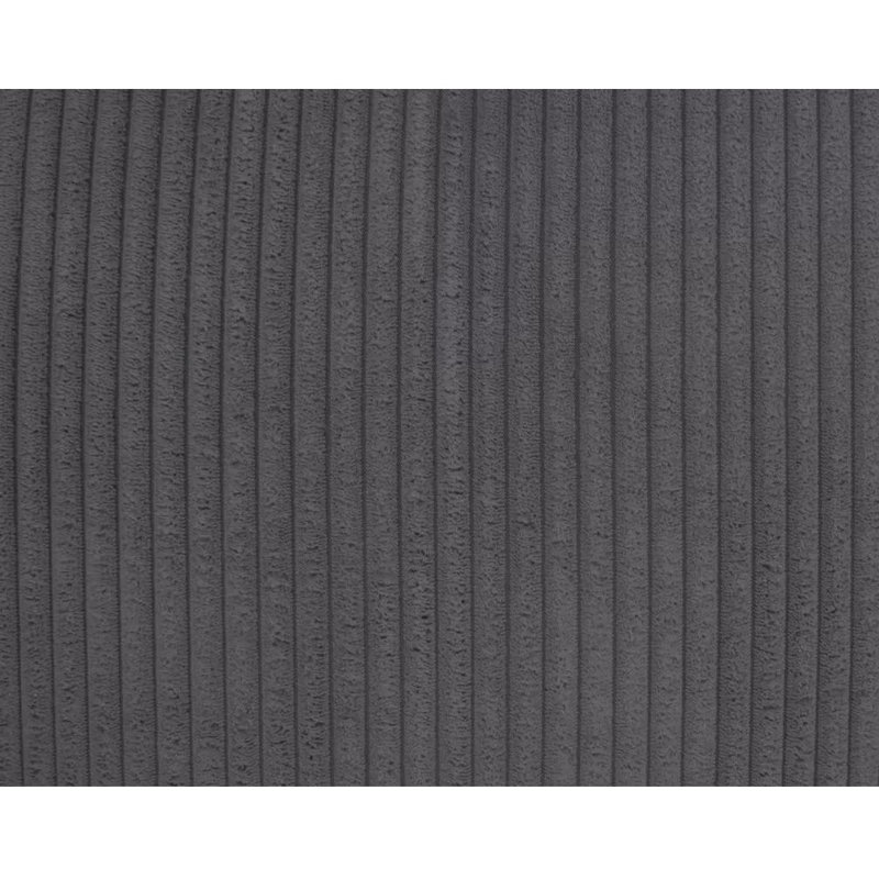3-piece Corduroy Reversible Sectional Set W/ Ottoman, Dark Gray Corduroy