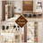 Beige Modern Manufactured wood rotating bookshelf