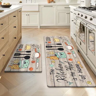 Duwaine Anti-Fatigue Non-Skid Waterproof Kitchen Mat (Set of 2)