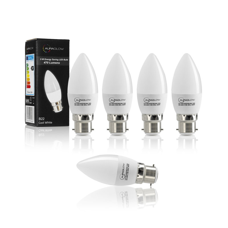 5W BA22d LED Candle Light Bulb, 6500K