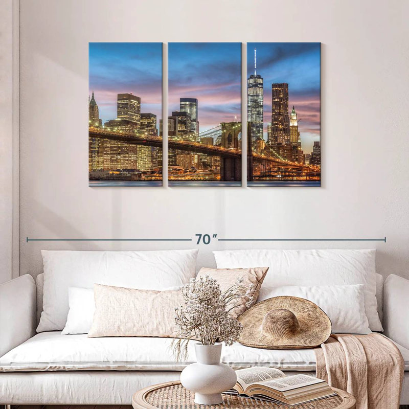 Lilie Brooklyn Bridge Skyline, H 28 po x l 45 po