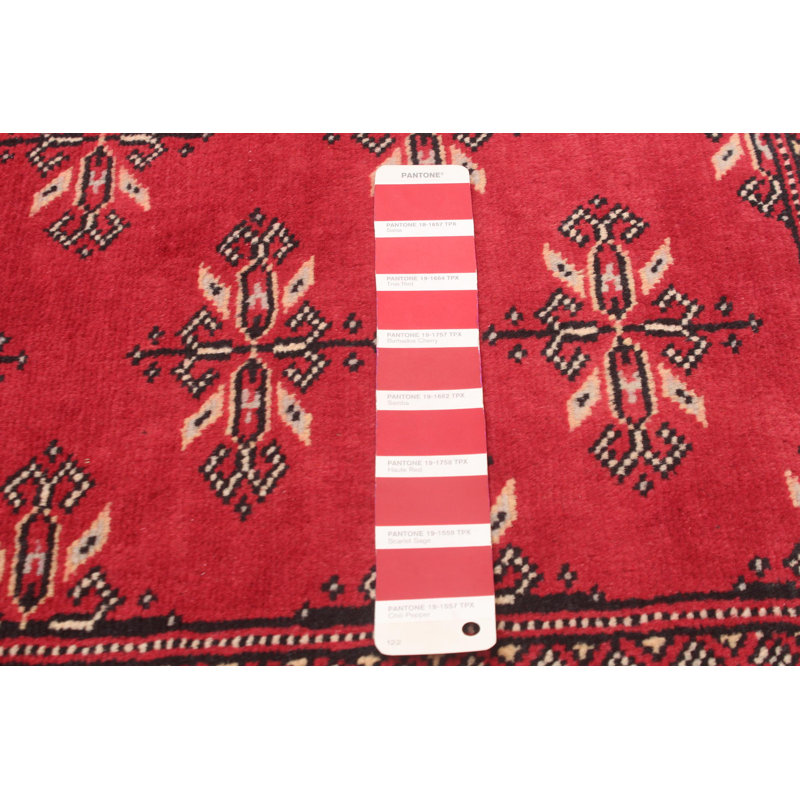 Tapis rouge foncé Malci Peshawar Bokhara 3 pi 2 po x 5 pi 4 po