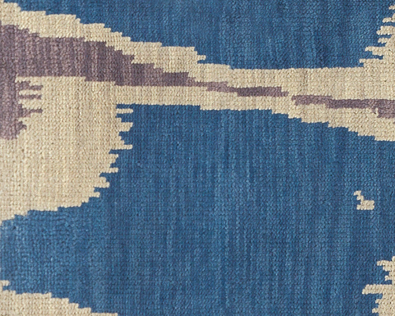 Miri Wool Ikat Area Rug in Blue/Beige, Rectangle 12' x 16'