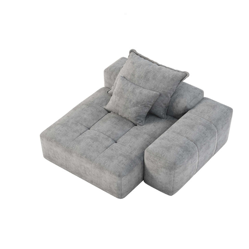 Canapé modulaire surdimensionné Modern, Grey Chenille