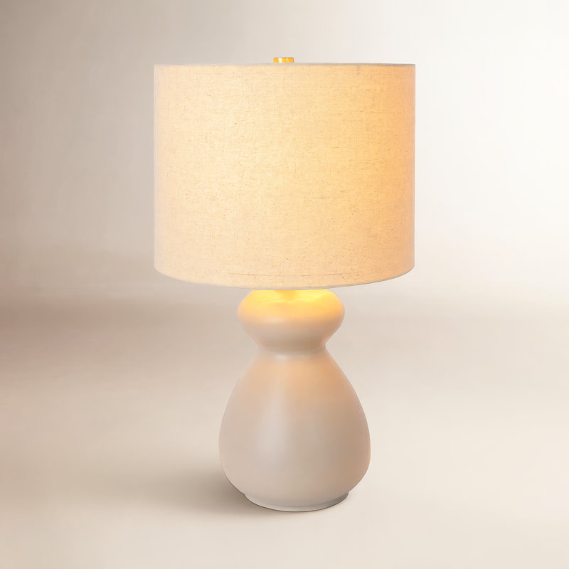 Lampe de table en céramique Durness, Gris