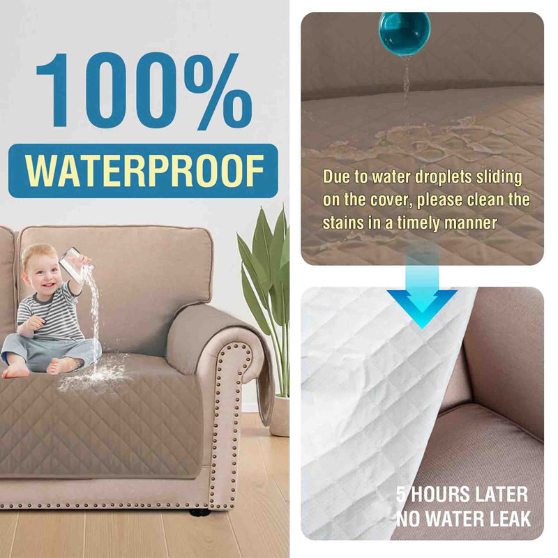 Polyester Sofa Slipcover, Khaki