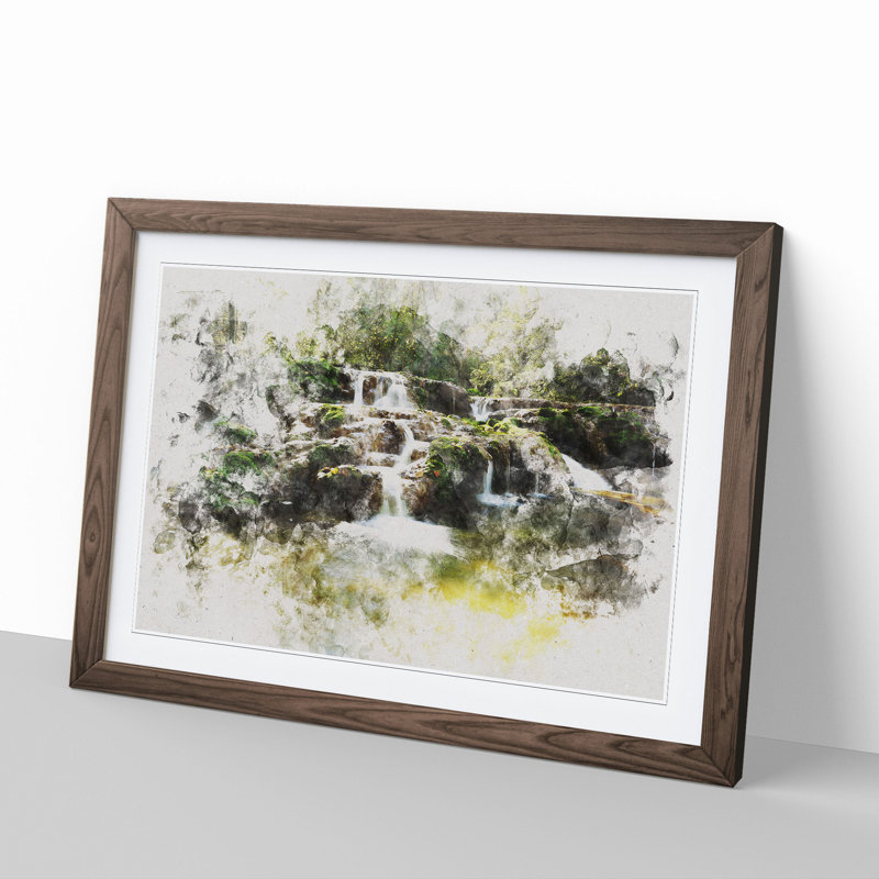 Forest Stream Vol.2 - Framed Print, 65cm H x 90cm W x 2cm D, Walnut
