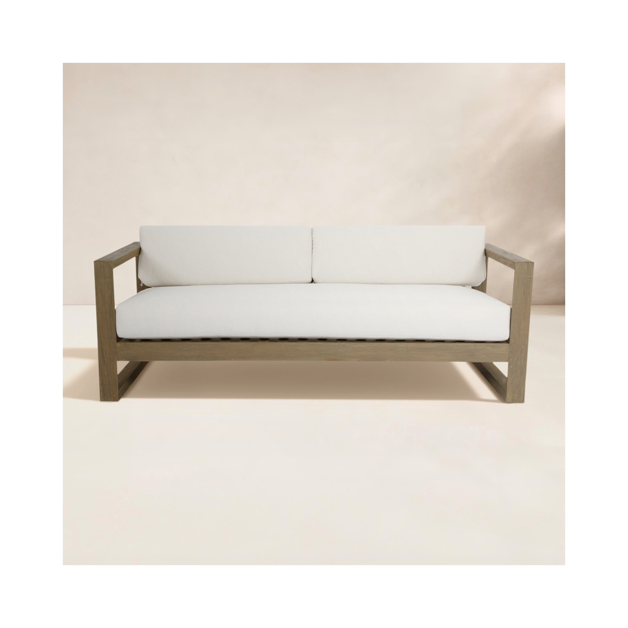 Vienna 90'' Wide Outdoor Teak Patio Sofa with Sunbrella® Cushions, Canvas Canvas Sunbrella®