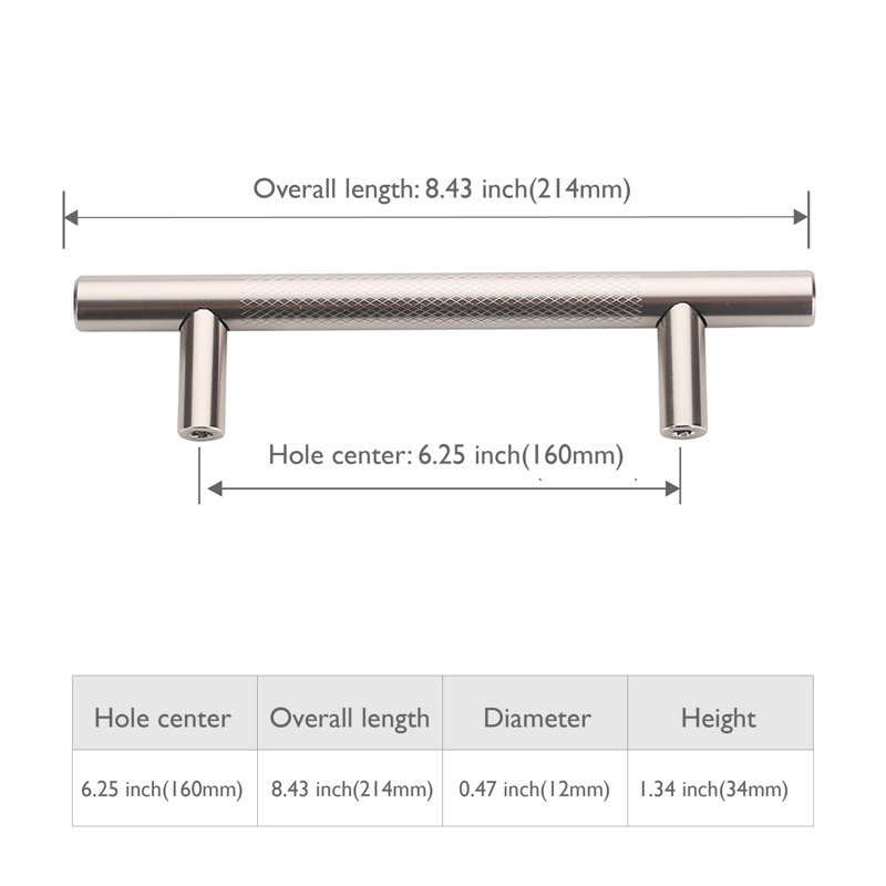 5-1/16" Center Bar Pull Multipack, Brushed Nickel, 6 1/4"